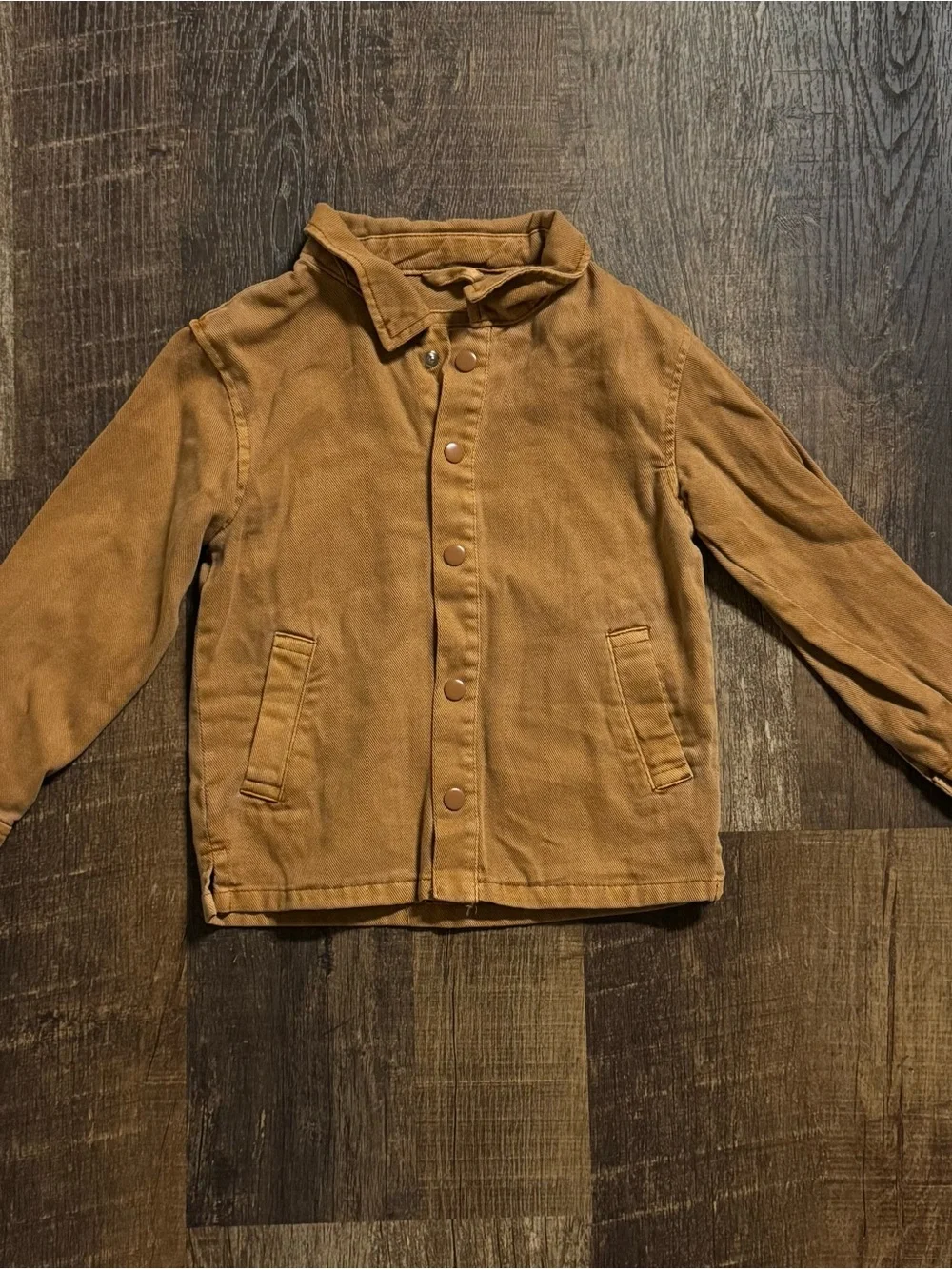 Cat & Jack Brown/Tan Button-Front Canvas Jacket